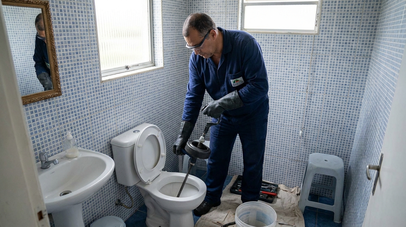 Desentupimento de vaso profissional em Praia Grande‑SP