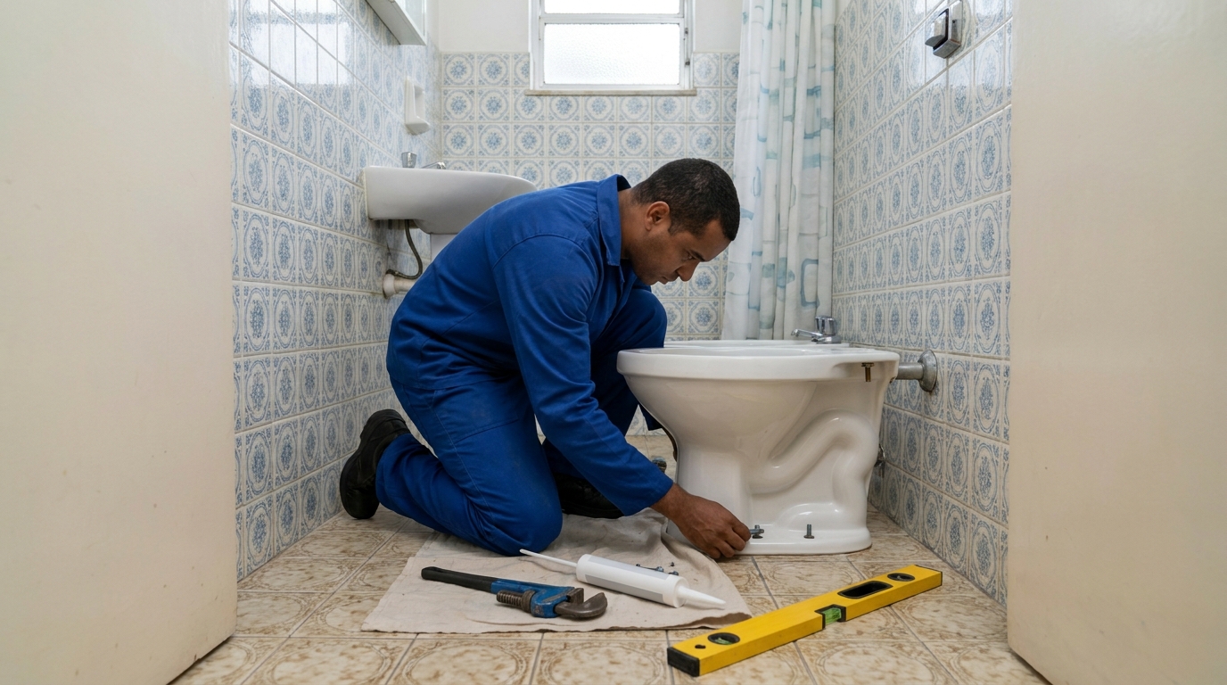 Instalação de vaso sanitário residencial em Praia Grande‑SP